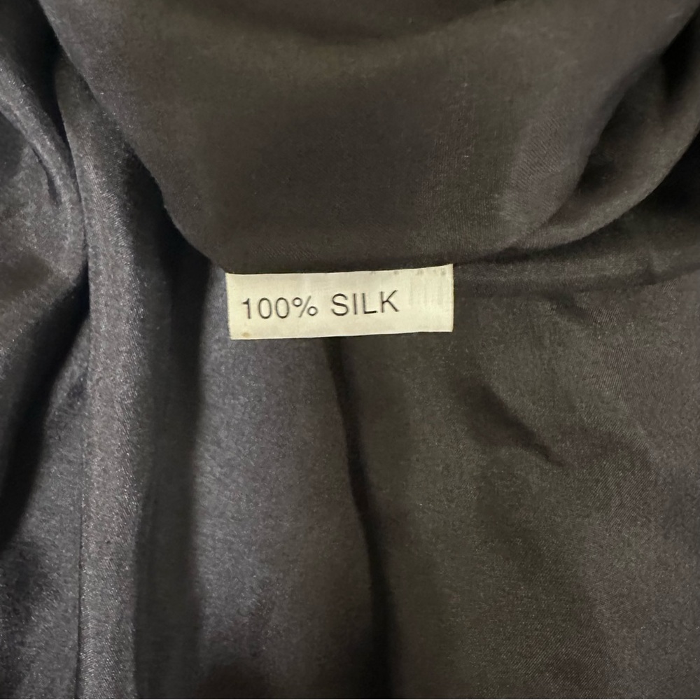 Sue Wong Vintage Black Silk Maxi Dress with Floral Embroidery & Fringe - Picture 15 of 16